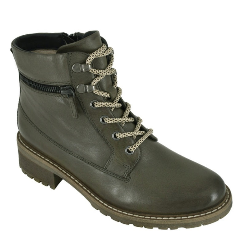 Botte lacée en cuir pour femme - Vert
